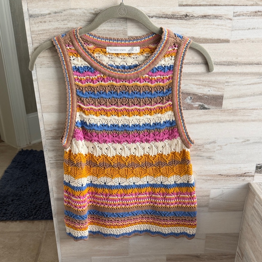 Altar'd State Multicolor Striped Tank Top